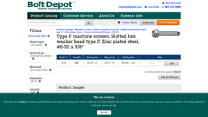 Bolt Depot - Type F Machine Screws