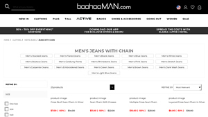 Boohooman - Men's Jeans With Chain