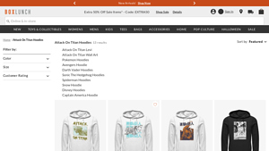 BoxLunch - Attack On Titan Hoodies