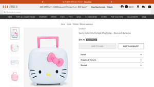 BoxLunch - Sanrio Hello Kitty Portable Mini Fridge