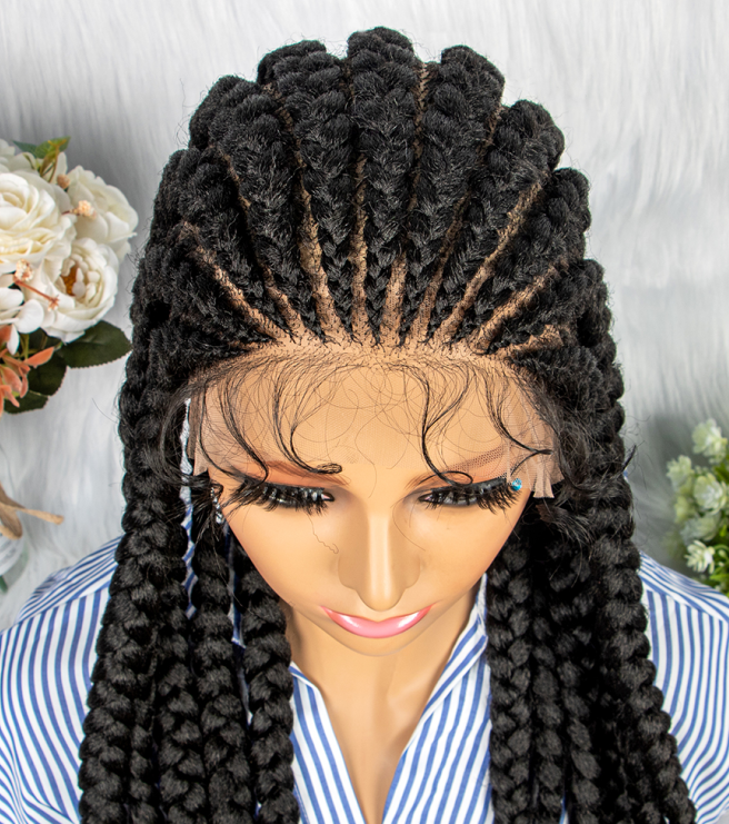 An application scenario or product detail of braided wigs for black women - Image 19