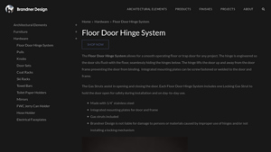 Brandner Design - Floor Door Hinge System