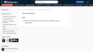 Britannica - Isaac Newton Quotes