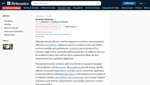Britannica - Synthetic Adhesives
