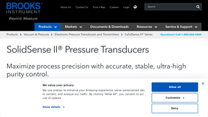 Brooks Instrument - SolidSense II® Pressure Transducers