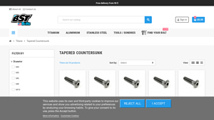BST - Titanium Tapered Countersunk Head Bolt