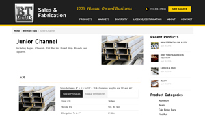 BT Metals - Junior Channel Products