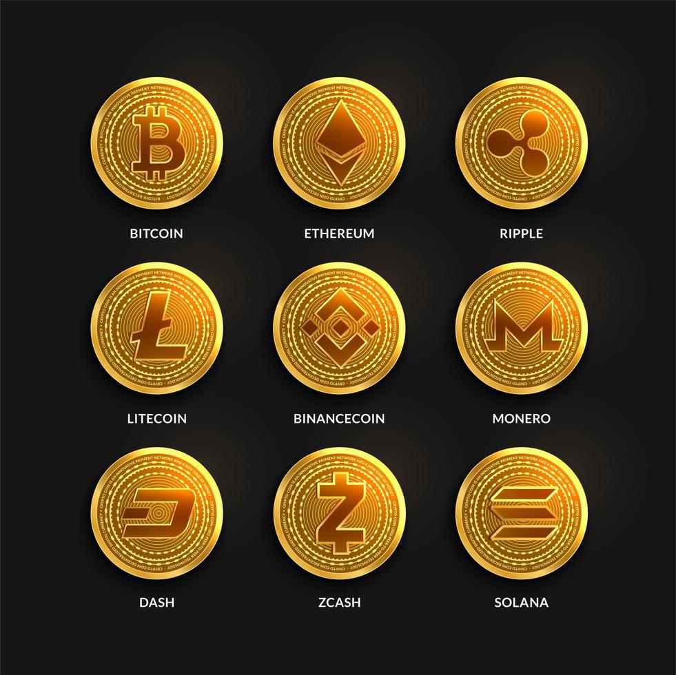 Featured image for bubble coin - Cryptocurrency Coins set, Blockchain ...