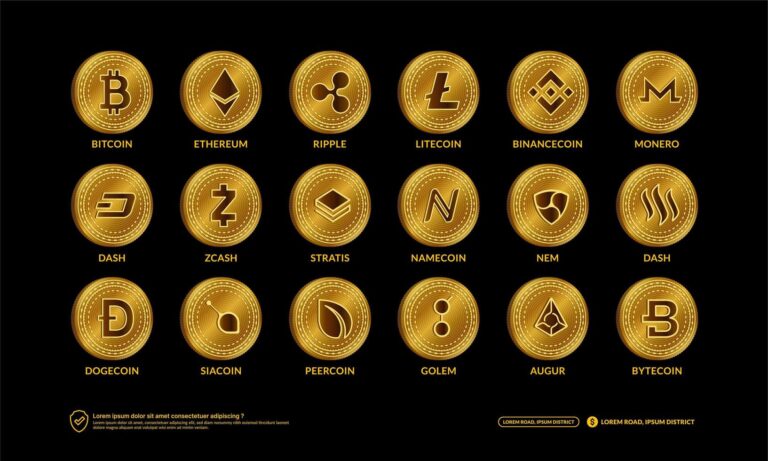 Featured image for bubble coin - Cryptocurrency Coins set, Blockchain ...