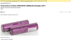 Efest - IMR18650 3000mAh (Purple)