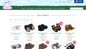 Bunny Slippers - Bear Paw Slippers