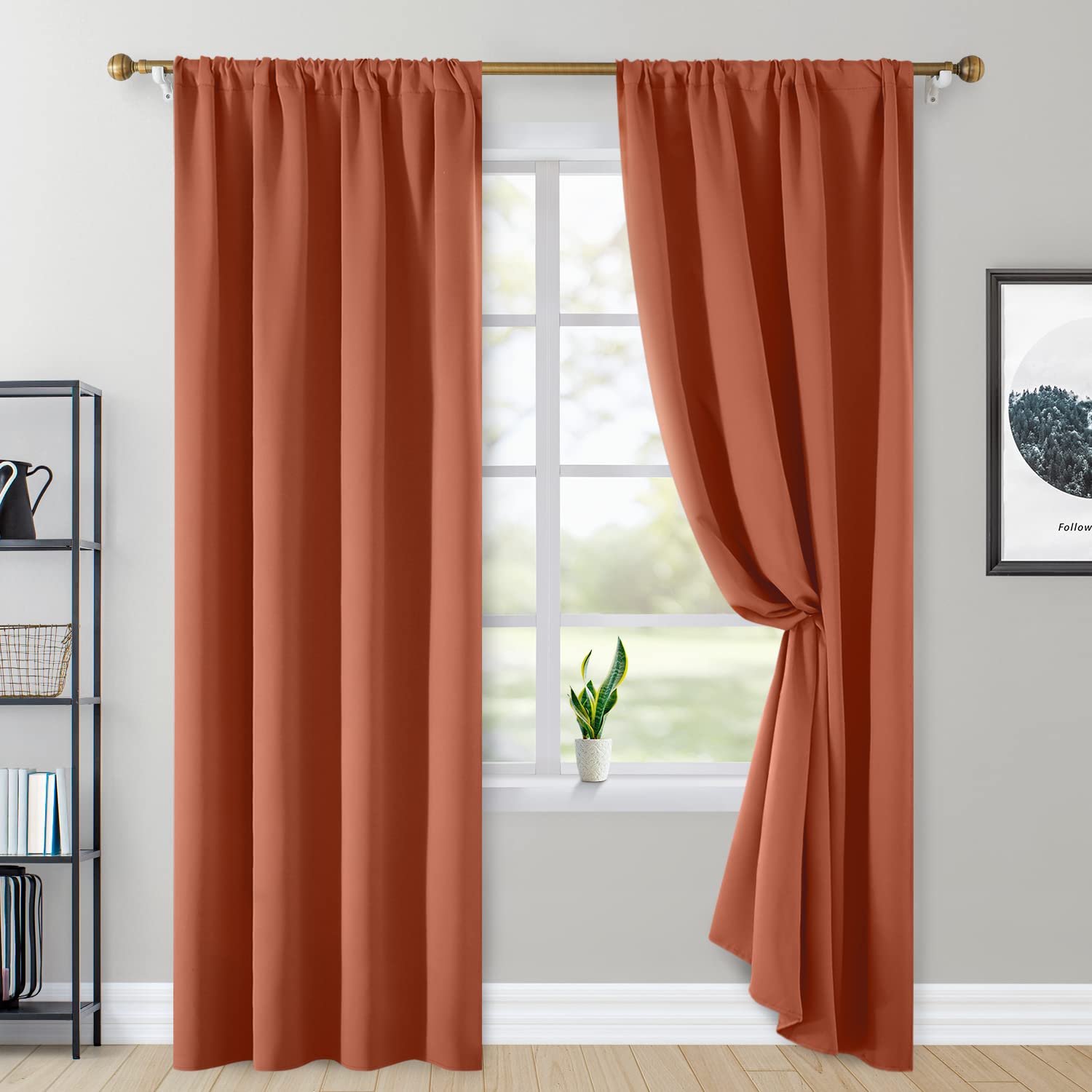 An application scenario or product detail of burnt orange drapes - Image 13