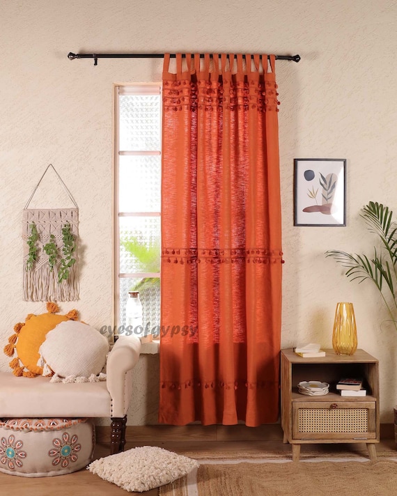 An application scenario or product detail of burnt orange drapes - Image 19