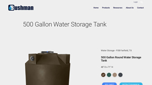 Bushman - 500 Gallon Water Storage Tank