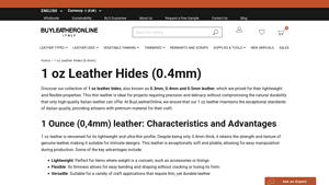 BuyLeatherOnline - 1 oz Italian Leather Hides
