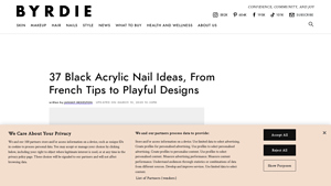 Byrdie - Black Acrylic Nail Ideas