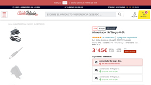 Cable Pelado - Alimentador 9V Negro 0.6A