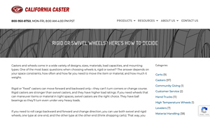 California Caster - Rigid and Swivel Wheels