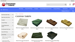 Canopies and Tarps - Heavy Duty Canvas Canopy Tarps