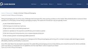 Case Mason - Contract Filling and Packaging Services