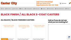 Caster City - Heavy Duty Black Finish Casters