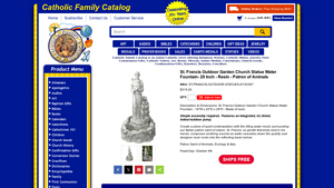 Catholic Family Catalog - St. Francis Outdoor Garden Fountain