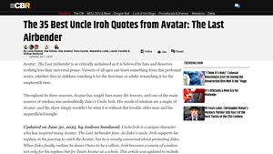 CBR - Uncle Iroh's Inspiring Quotes