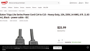 Eaton - Tripp Lite Series Power Cord C14 to C15