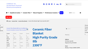 Ceramaterials - Ceramic Fiber Blanket High Purity Grade 8lb 2300°F