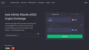 Screenshot of Axie Infinity Shards (AXS) Crypto Exchange - ChangeNOW