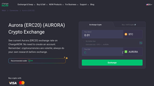 Screenshot of Exchange AURORA at the best price | Buy & Sell Aurora (ERC20)