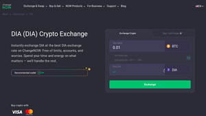 Screenshot of Exchange DIA Coin at the best price | Buy & Sell DIA Crypto