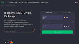 Screenshot of Exchange BICO at the best price | Buy & Sell Biconomy - ChangeNOW