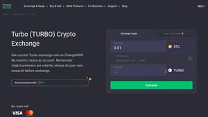Screenshot of Exchange TURBO at the best price | Buy & Sell Turbo - ChangeNOW
