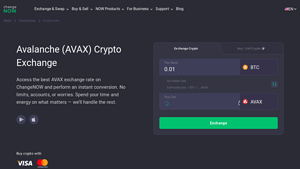 Screenshot of Exchange AVAX at the best price - Avalanche - ChangeNOW