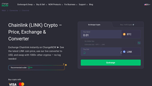 Screenshot of Chainlink (LINK) Crypto – Price, Exchange & Converter - ChangeNOW