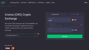 Screenshot of Cronos (CRO) Crypto Exchange - ChangeNOW