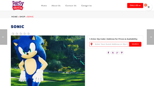 Characters for Party - Sonic the Hedgehog Mascot Costume Rental