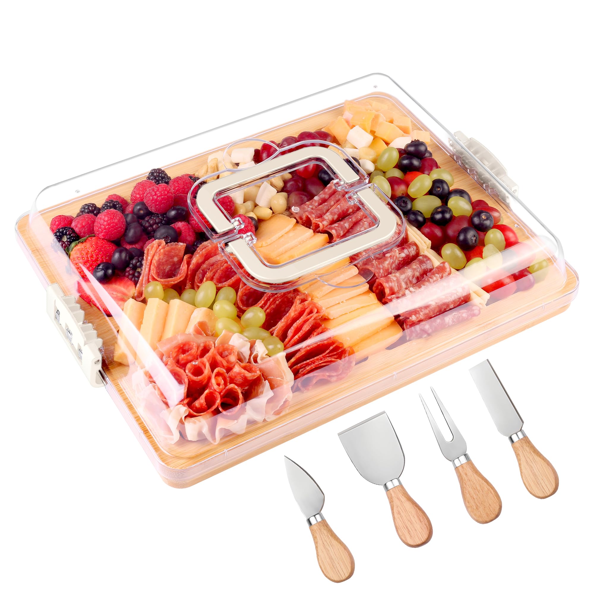 An application scenario or product detail of charcuterie board with lid - Image 1