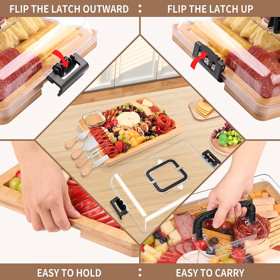 An application scenario or product detail of charcuterie board with lid - Image 11