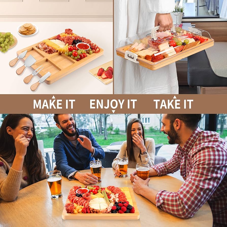 An application scenario or product detail of charcuterie board with lid - Image 15