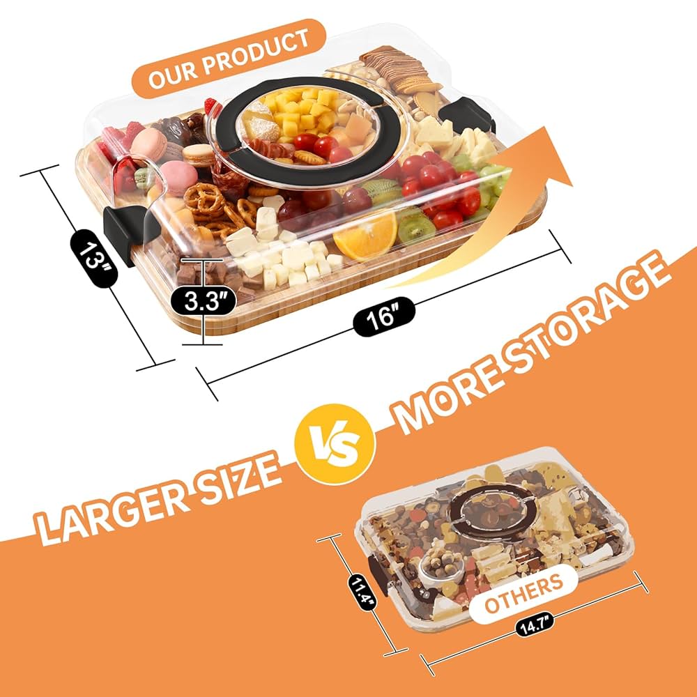 An application scenario or product detail of charcuterie board with lid - Image 18
