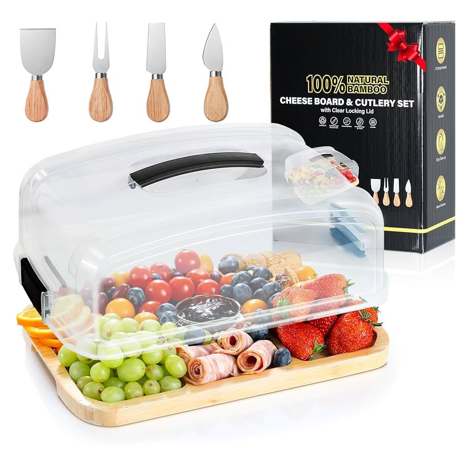 An application scenario or product detail of charcuterie board with lid - Image 23