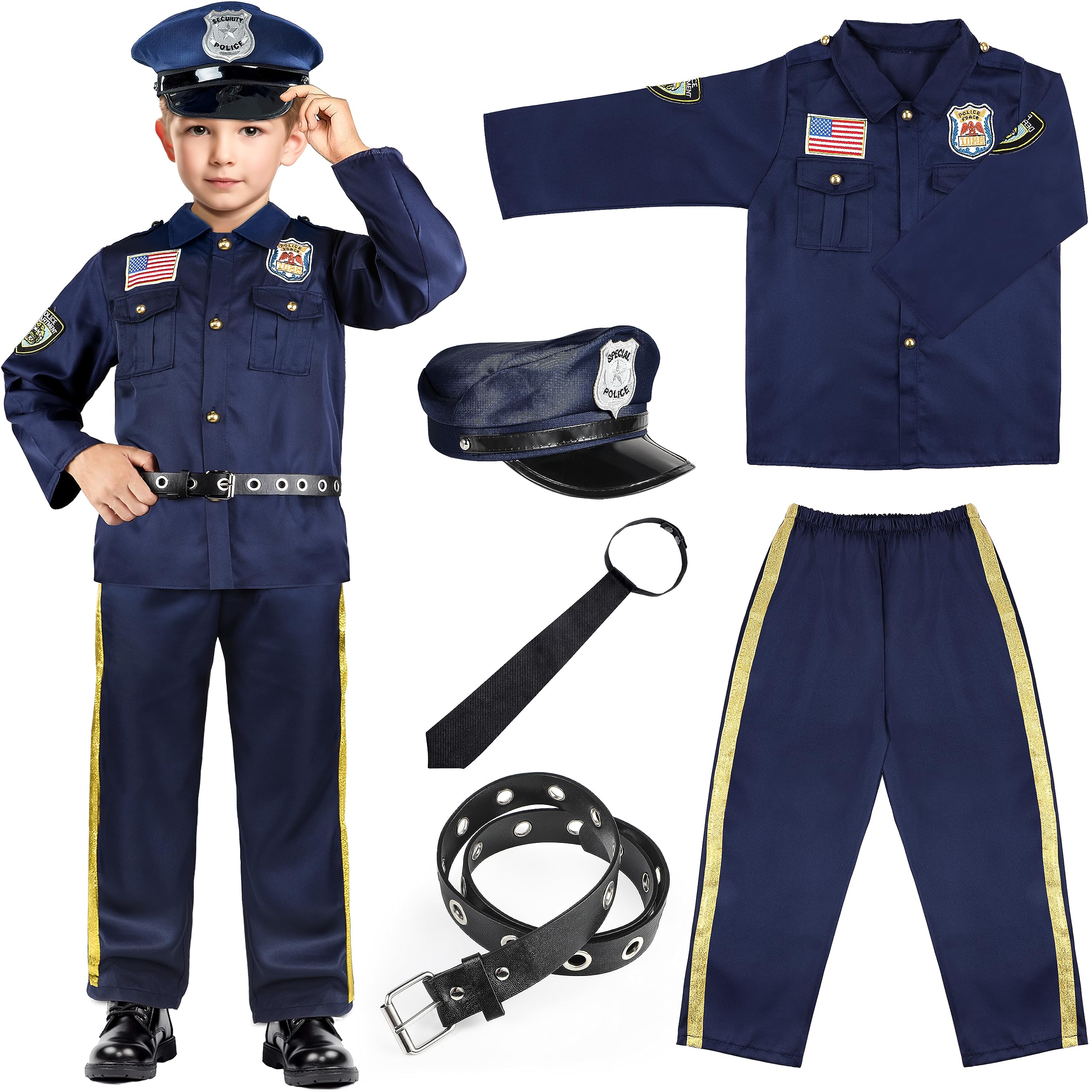 An application scenario or product detail of childrens policeman outfit - Image 2