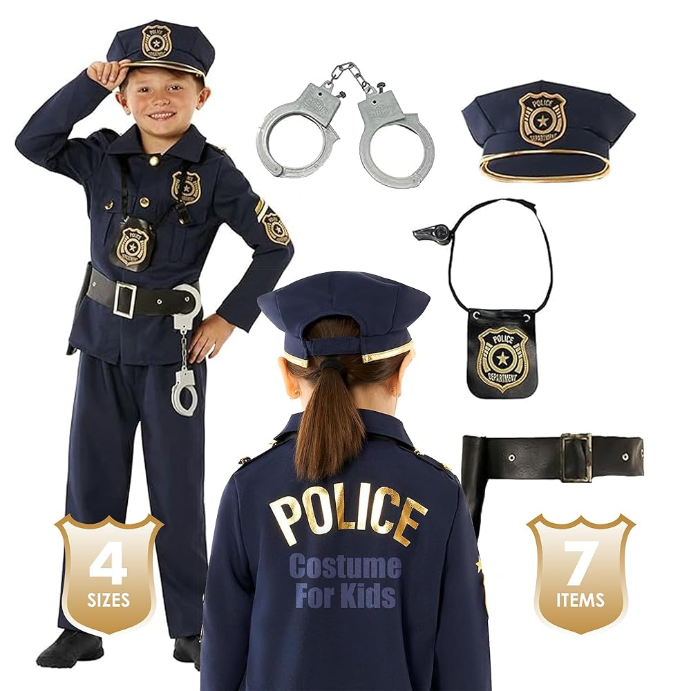 An application scenario or product detail of childrens policeman outfit - Image 4