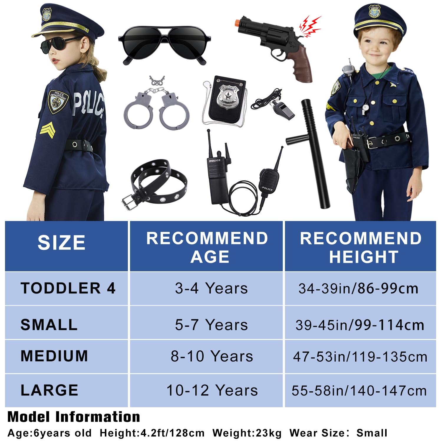 An application scenario or product detail of childrens policeman outfit - Image 8