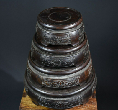 An application scenario or product detail of chinese round wooden carving lotus - Image 2