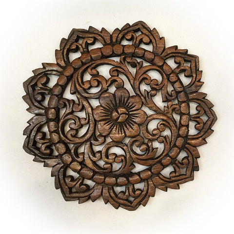 An application scenario or product detail of chinese round wooden carving lotus - Image 9