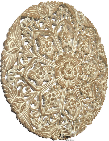 An application scenario or product detail of chinese round wooden carving lotus - Image 13