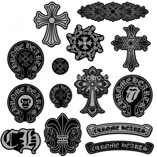 An application scenario or product detail of chrome heart cross stickers - Image 16